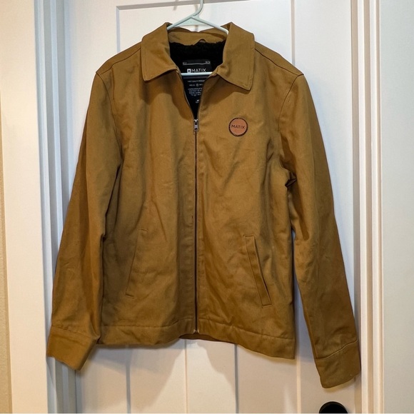 Matix Mens Caramel Jacket Full Zip Pockets Collared Long Sleeves Size Medium - Picture 1 of 10
